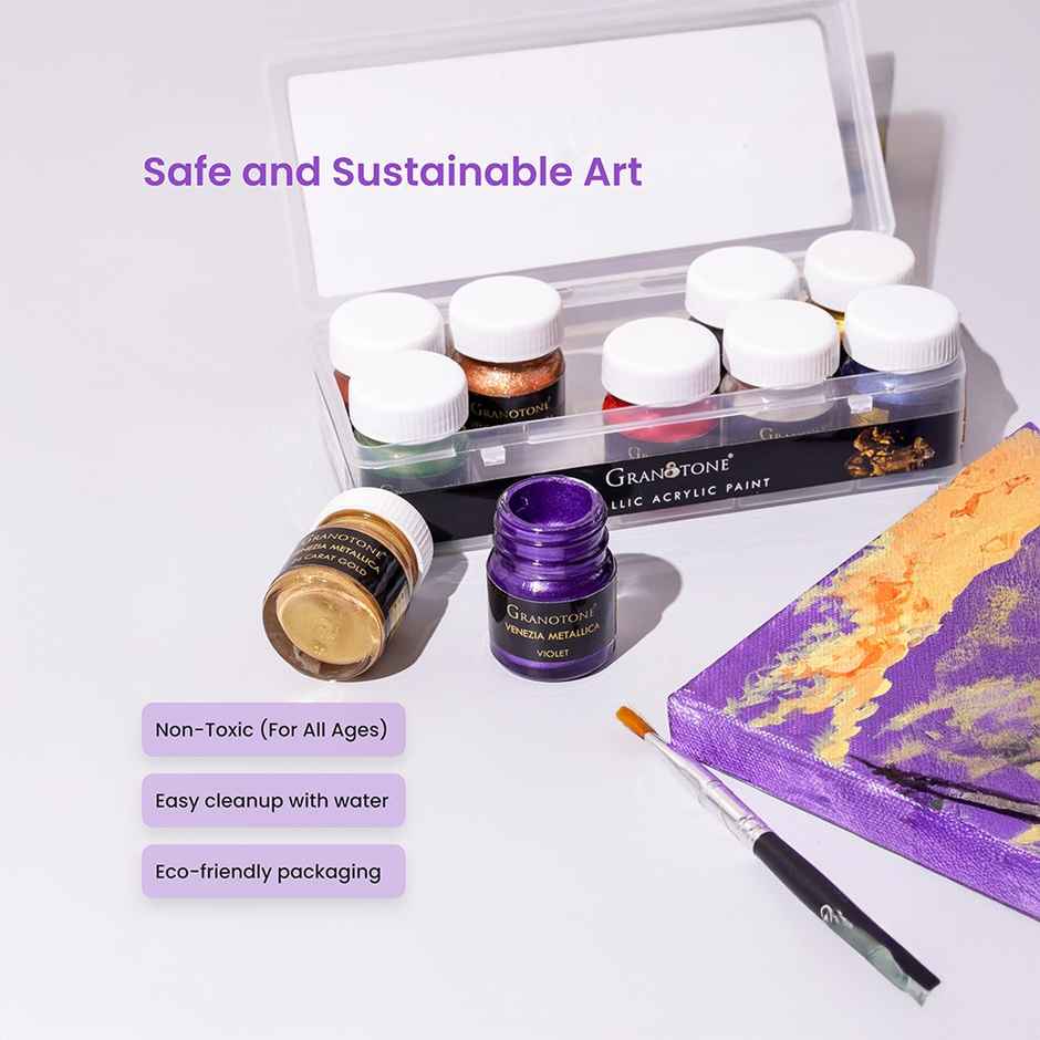 Granotone Venezia Metallic Acrylic Paint Set | Multicolour
