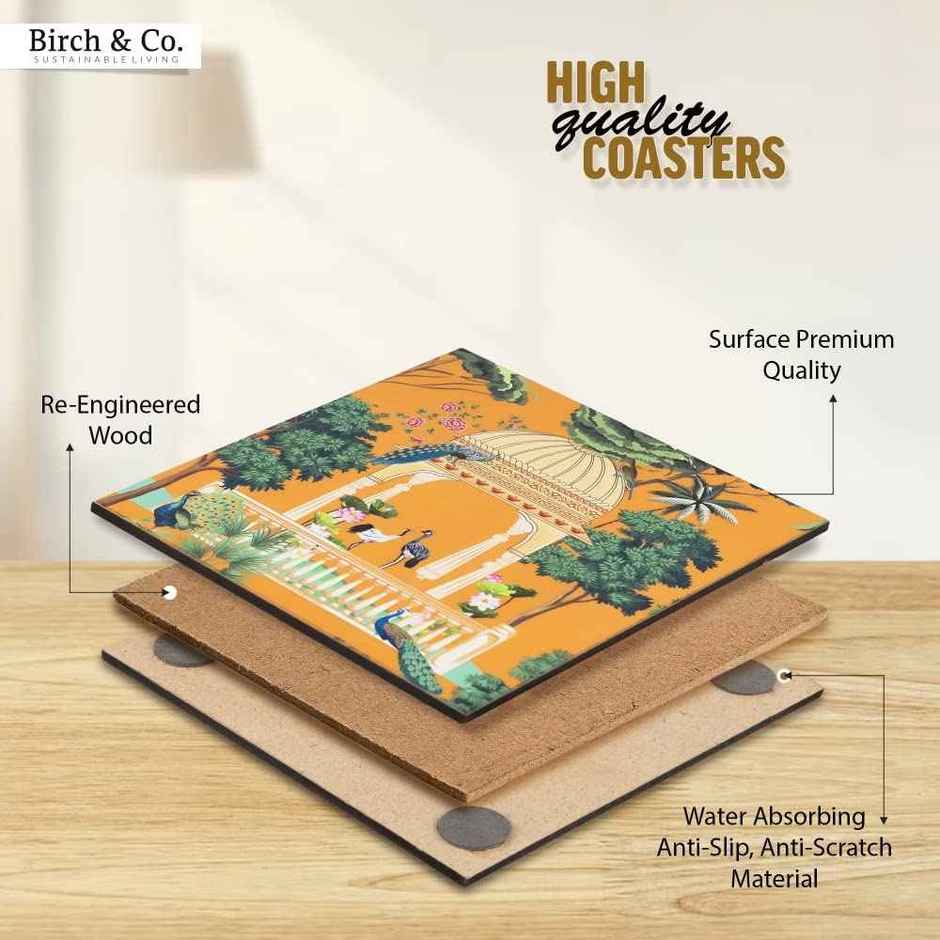 Birch & Co. Coaster | Heritage Coaster Set of 6 with Holder