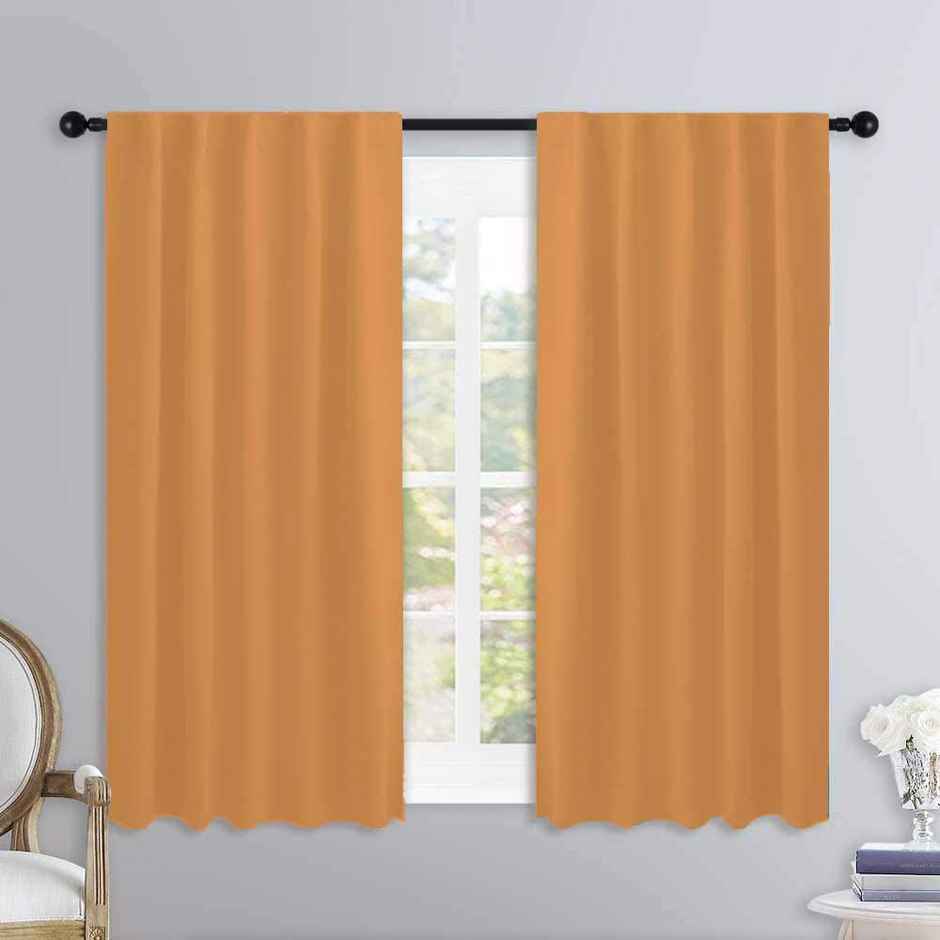 Lushomes Curtain - Yellow | Cotton Rod Pocket | 5 ft Long | 54 x 60 inch