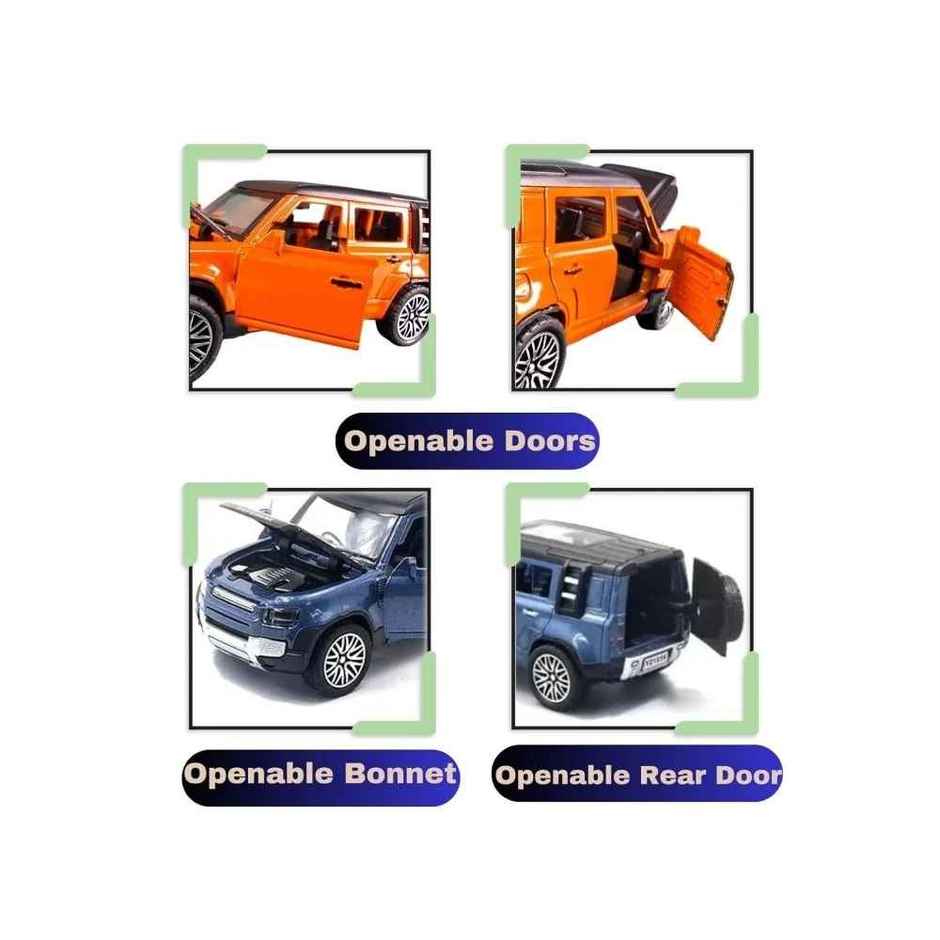 Chigy Wooh Defender Toy Car Metal Body Openable Doors Bonnet and Boot for Kids,Assorted
