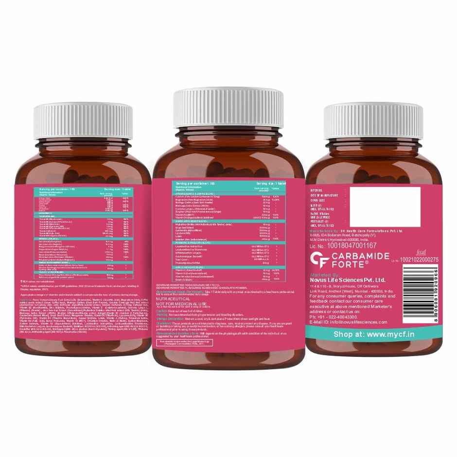 Carbamide Forte Multivitamin Tablets for Women with 43 Ingredients -60 Veg Tablets