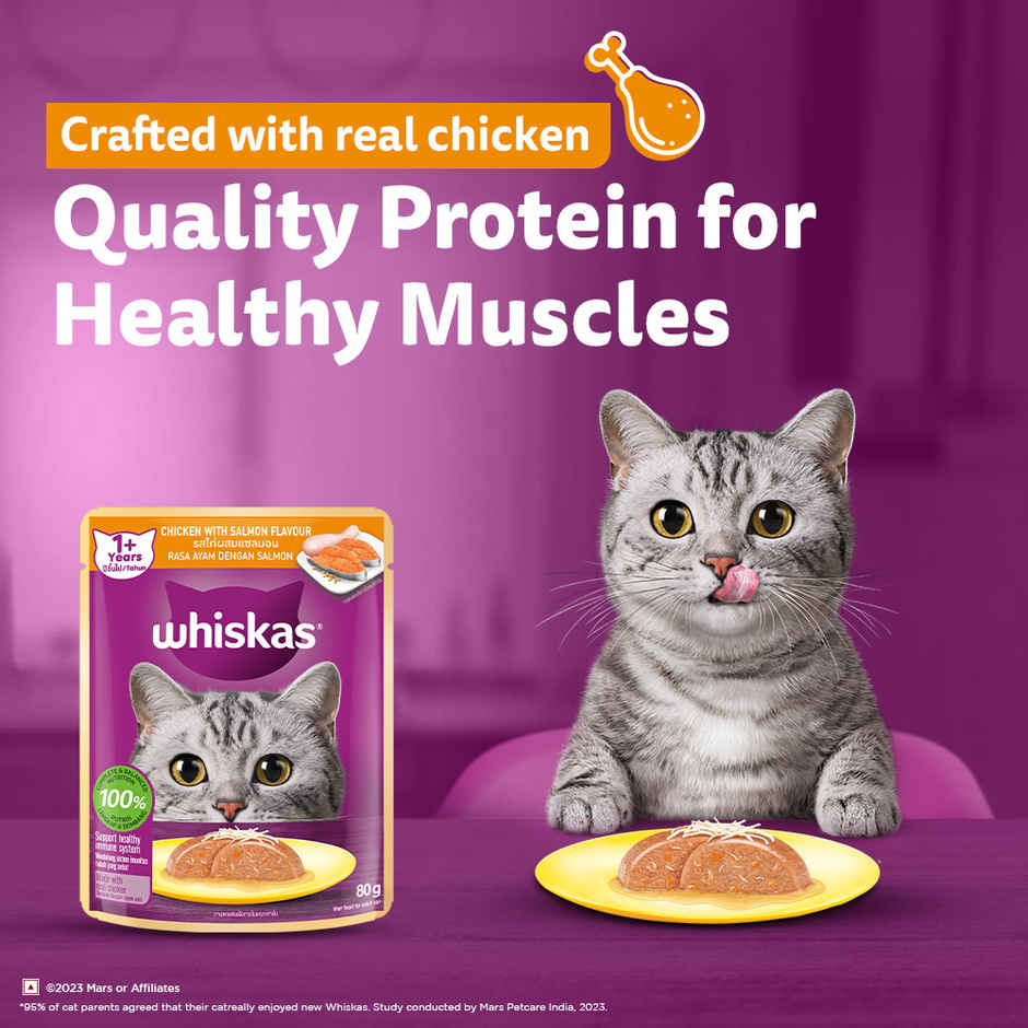 Whiskas Adult Wet Cat Food Chicken and Salmon in Jelly