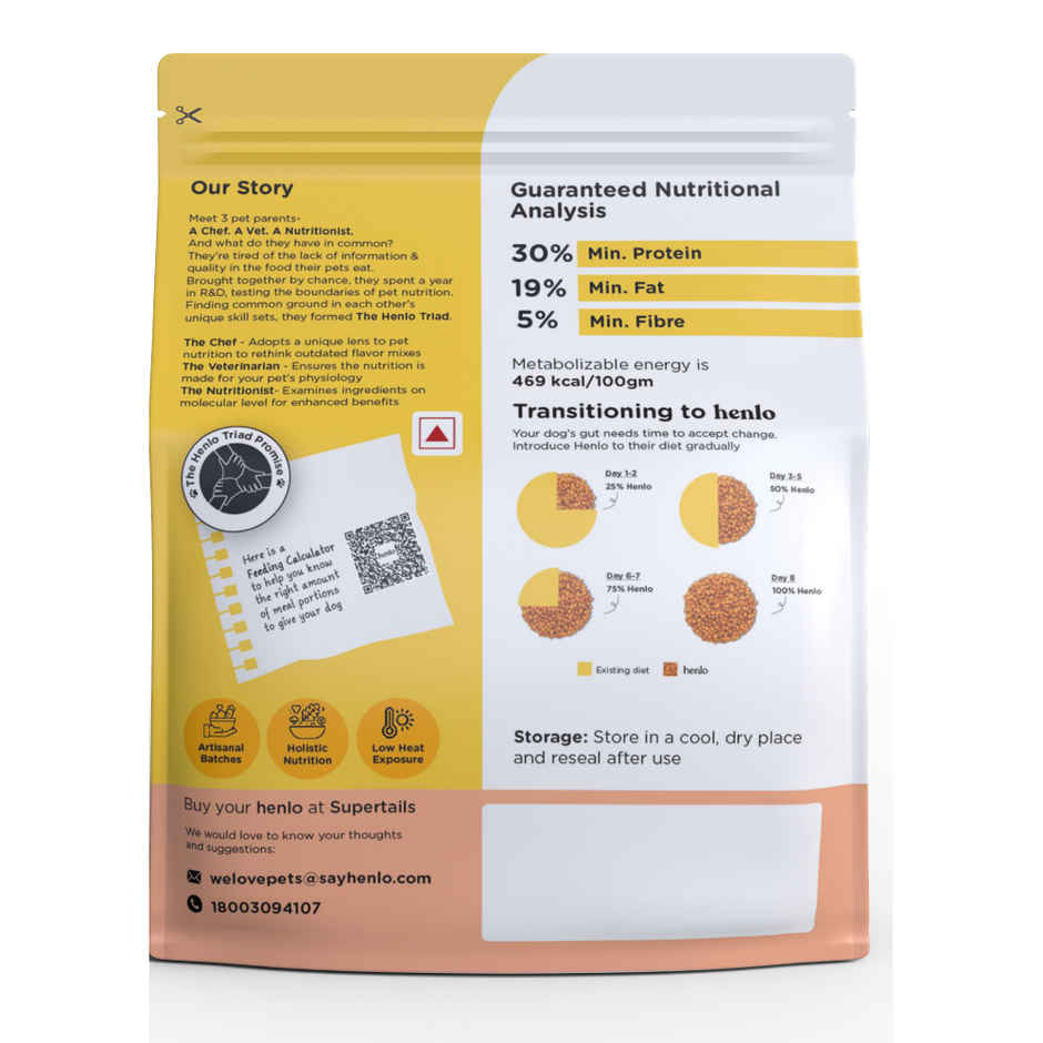 Henlo Chicken & Egg Baked Dry Dog Food for Adult Dogs & Puppies |Pet Kibble|Puppy Food