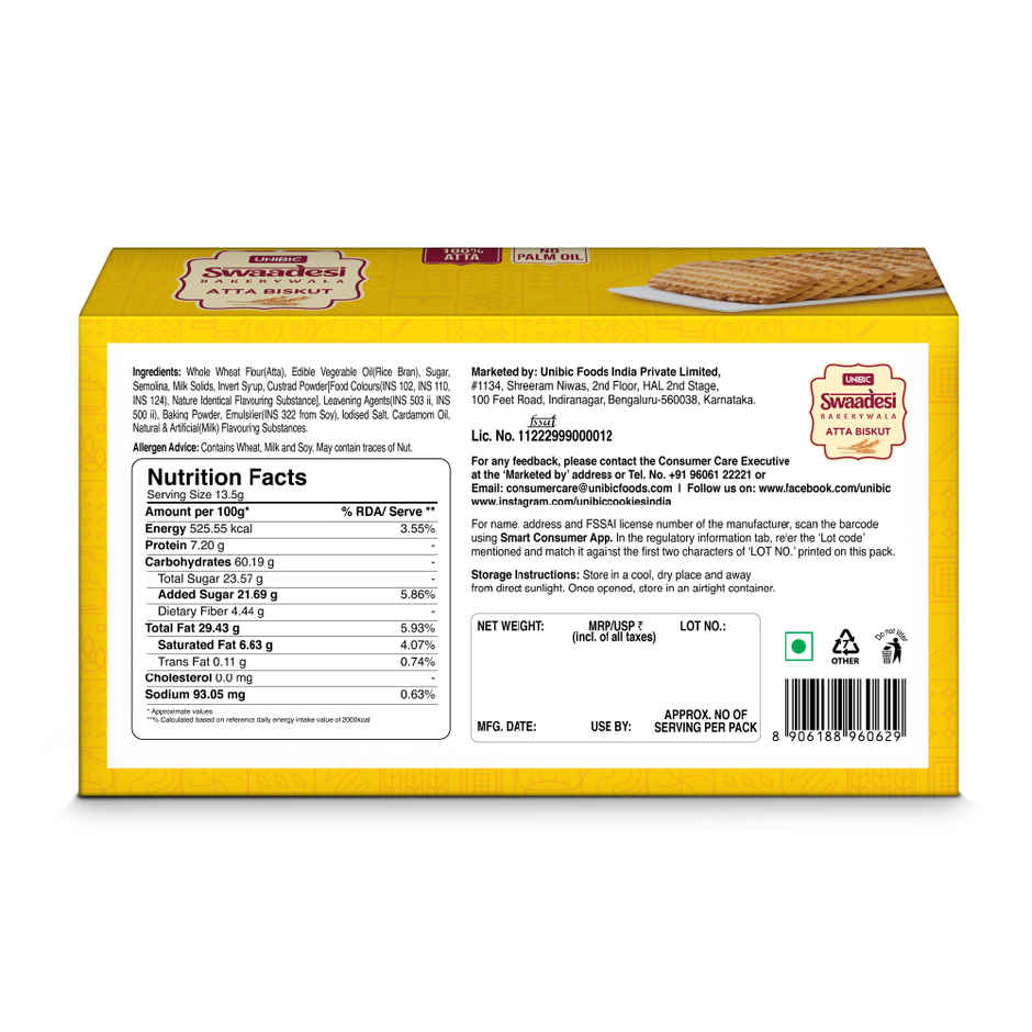 UNIBIC Swaadesi Atta Bakery Biscuits | No Maida And No Palm Oil