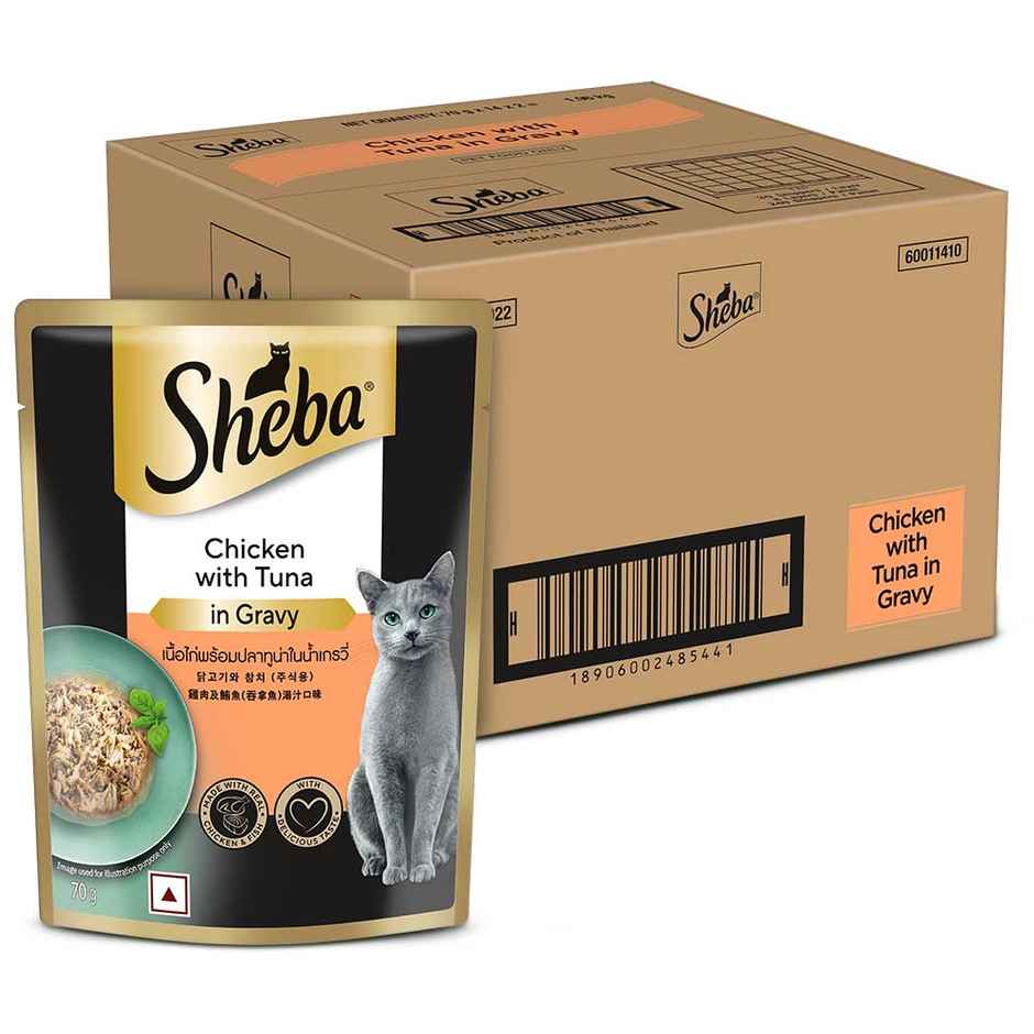 Sheba Fine Adult Chicken with Tuna in Gravy Wet Cat Food