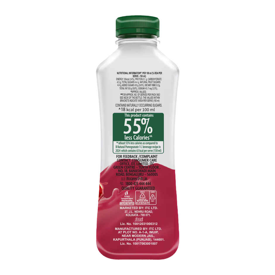 B Natural No Added Sugar Pomegranate Juice