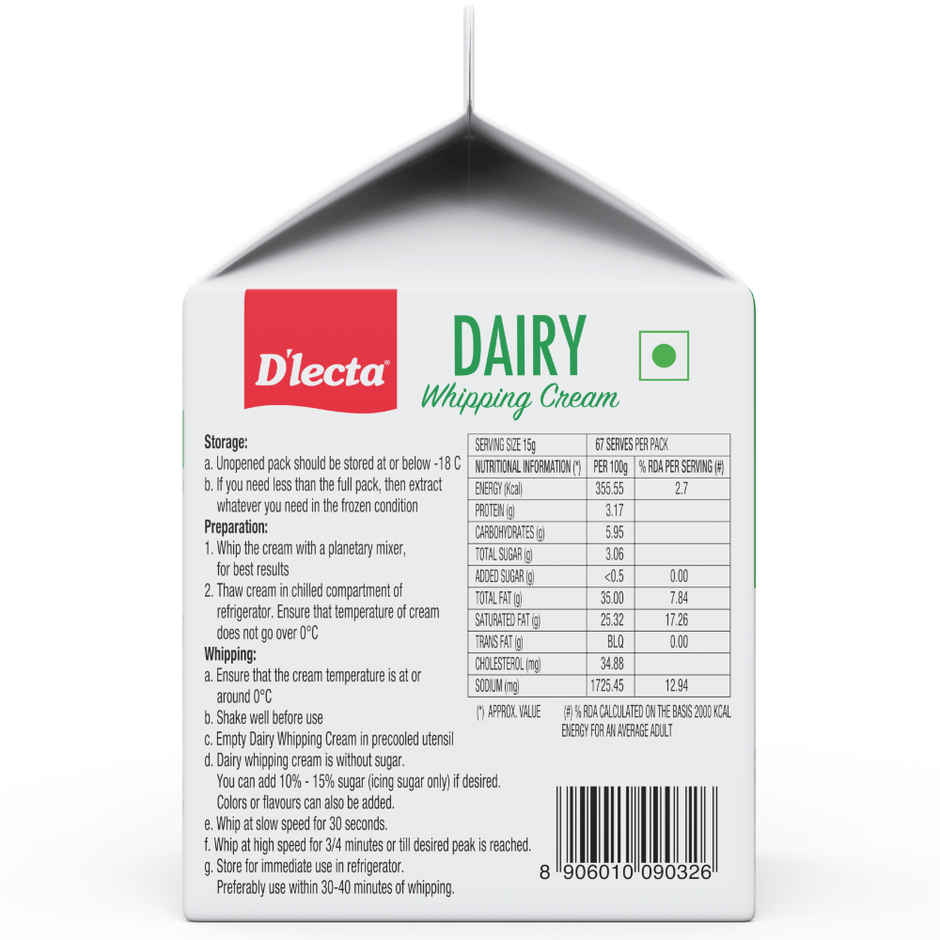 D'lecta Dairy Whipping Cream