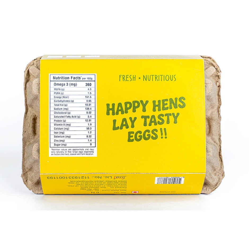 Happy Hens Free Range Brown Eggs Omega 3