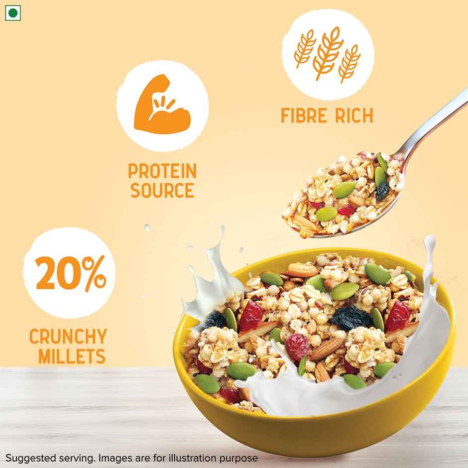 Tata Soulfull Millet Granola, Honey, Fruits, Nuts & Seeds, Breakfast Cereal
