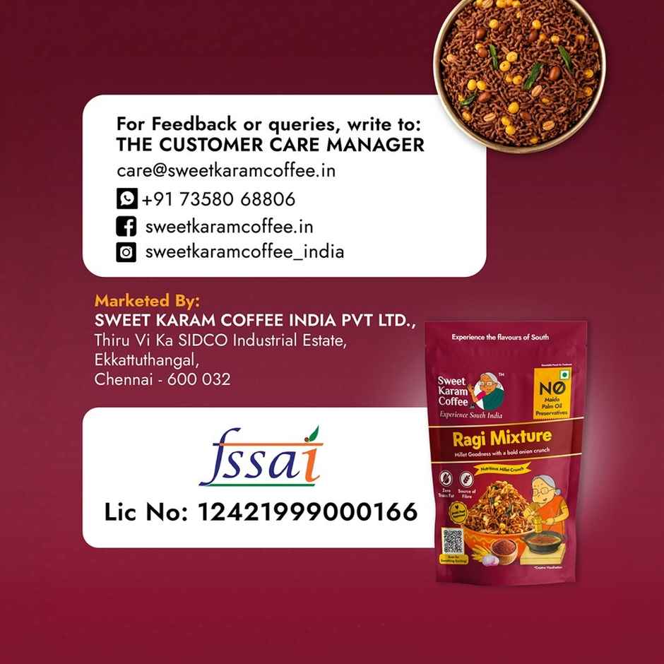 Sweet Karam Coffee Ragi Mixture Namkeen - No Palm Oil