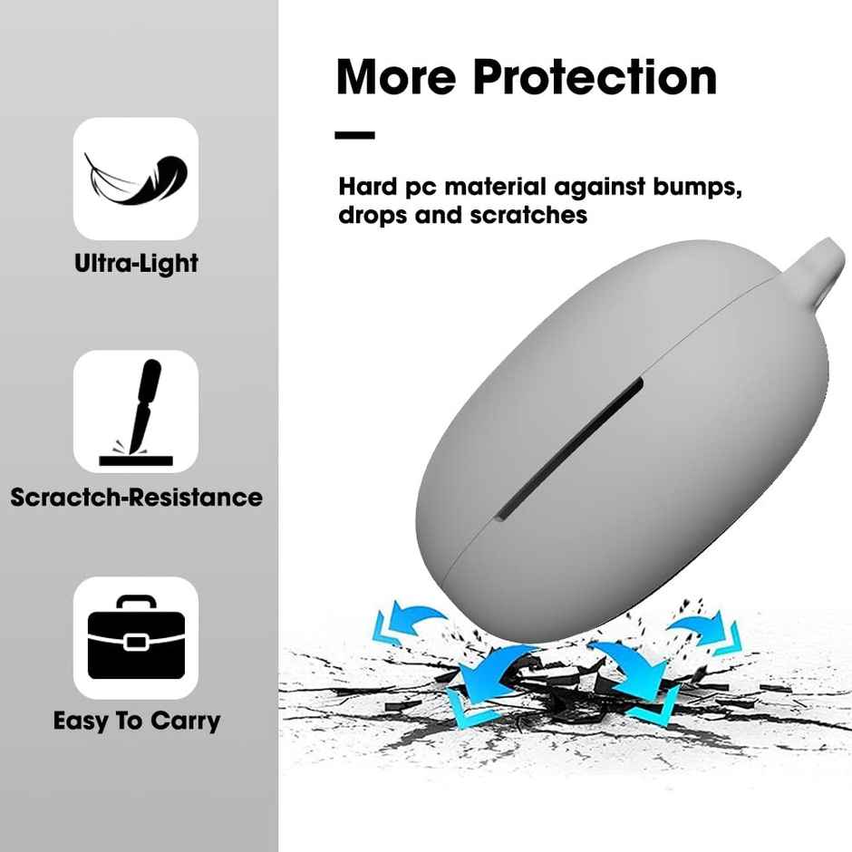 Sounce Earphone Case Cover | Compatible with Realme Buds Q2 | Grey