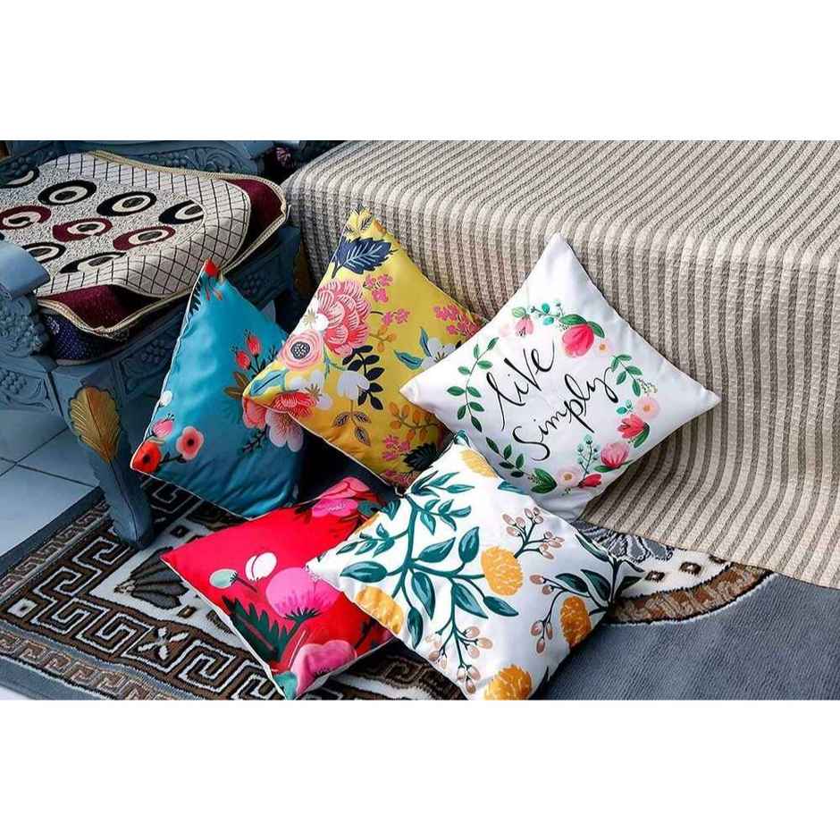 Status Printed Cushion Cover Set of 2 | 16 x 16 in | Design May Vary | Assorted
