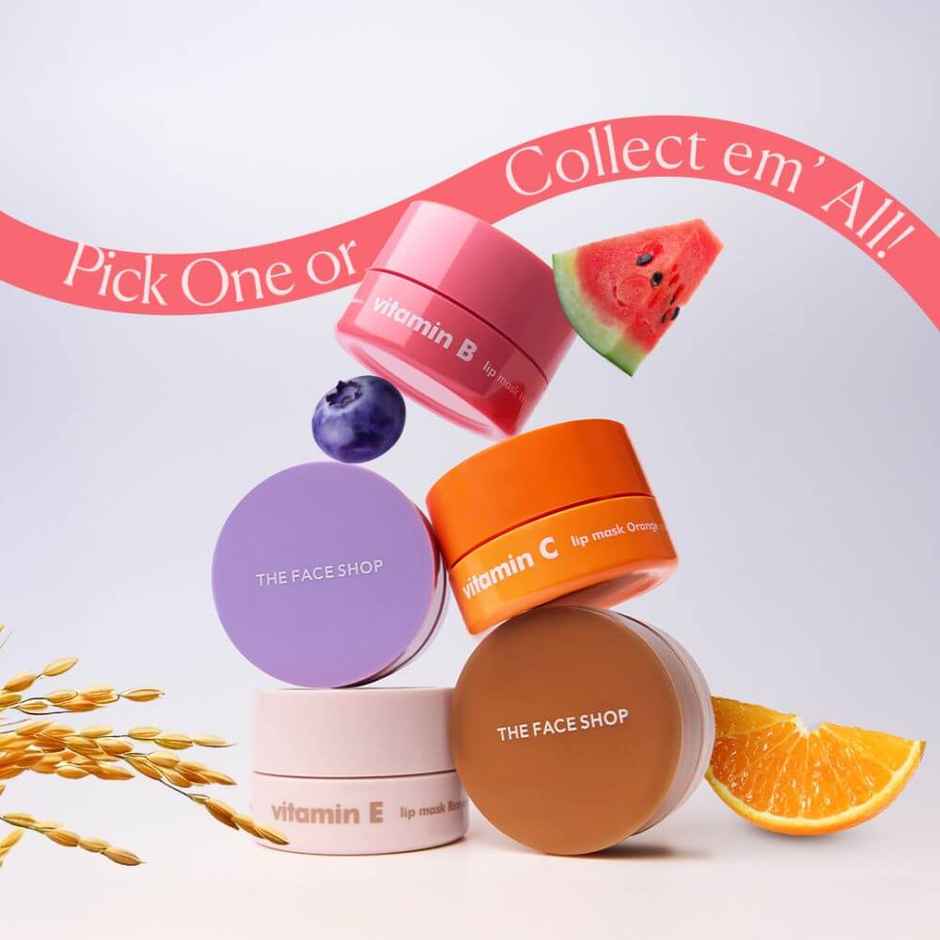 Tha Face Shop Vitamin B Overnight Lip Balm Mask | Watermelon Extract & Hyaluronic Acid | Soft Lips