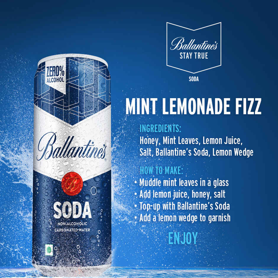 Ballantines Non-Alcoholic Carbonated Soda Water