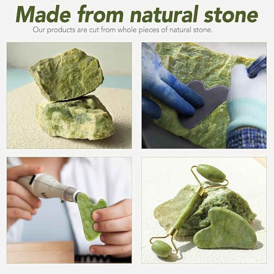 Se7en Jade Roller & Gua Sha Stone Set Anti-Aging Facial Roller