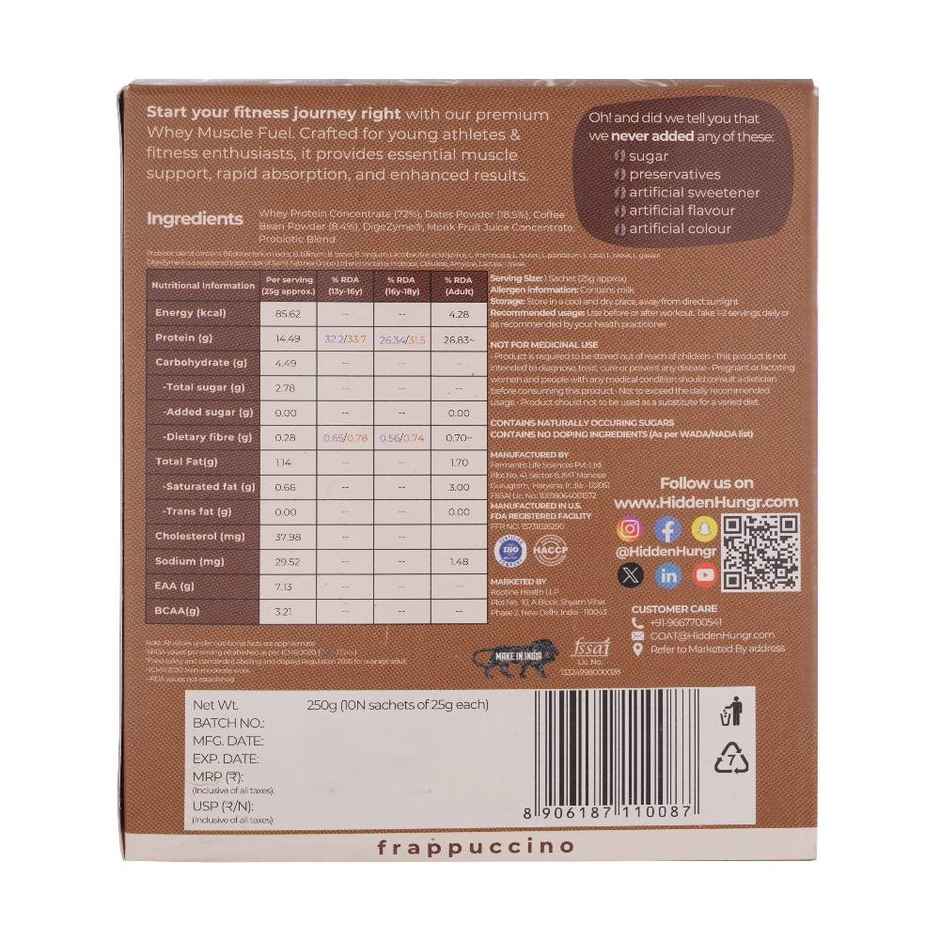 Whey Protein with Monk Fruit - Frappuccino (Pack of 10N Sachets)