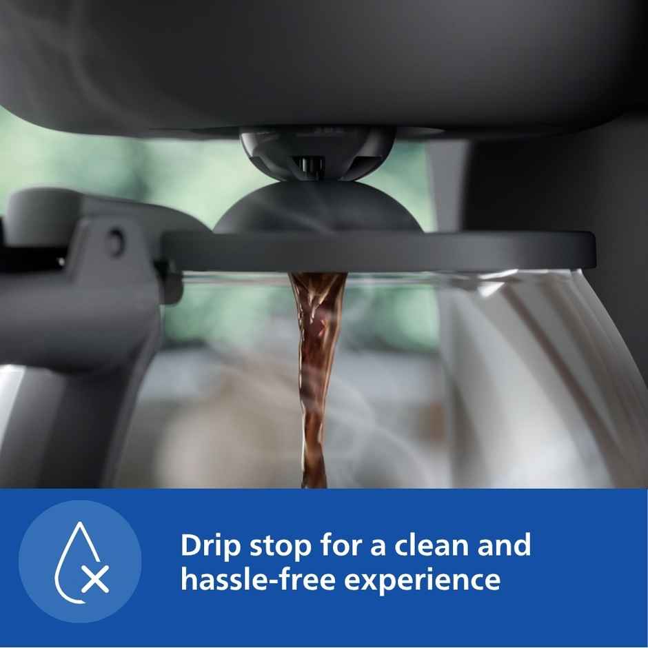 Philips Hd7430/90 1.25L Drip Coffee Maker, Capacity 1.25L, Auto shutt off after 30mins - Charcoal Grey