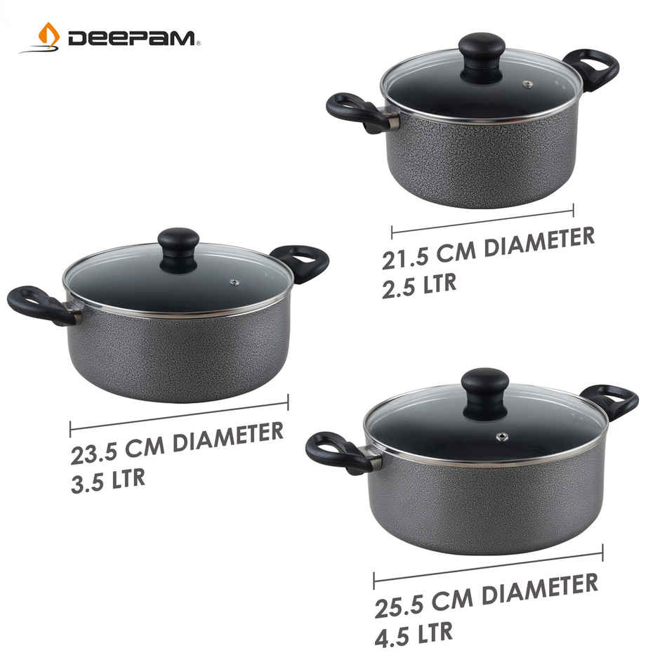 Deepam DeluxeCasserole 215 + 235 + 255 Set of 3 pcs