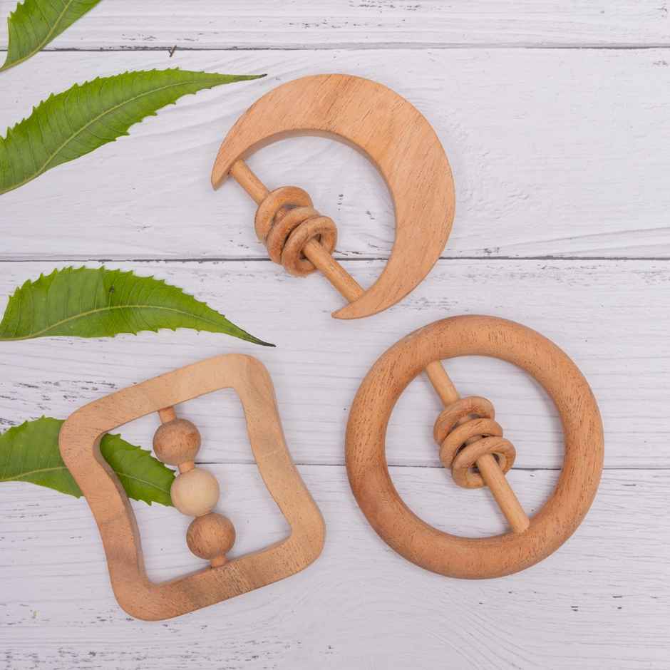 Ariro Toys Neem Wood Rattles (Set�of�3)