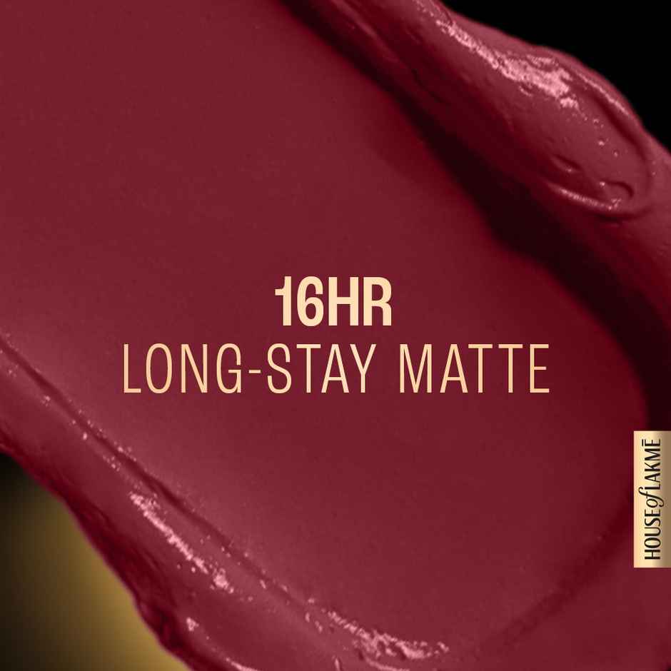 Lakme Forever Matte Liquid Lip, 16hr Lipstick, Lightweight & transferproof | Red Sangria