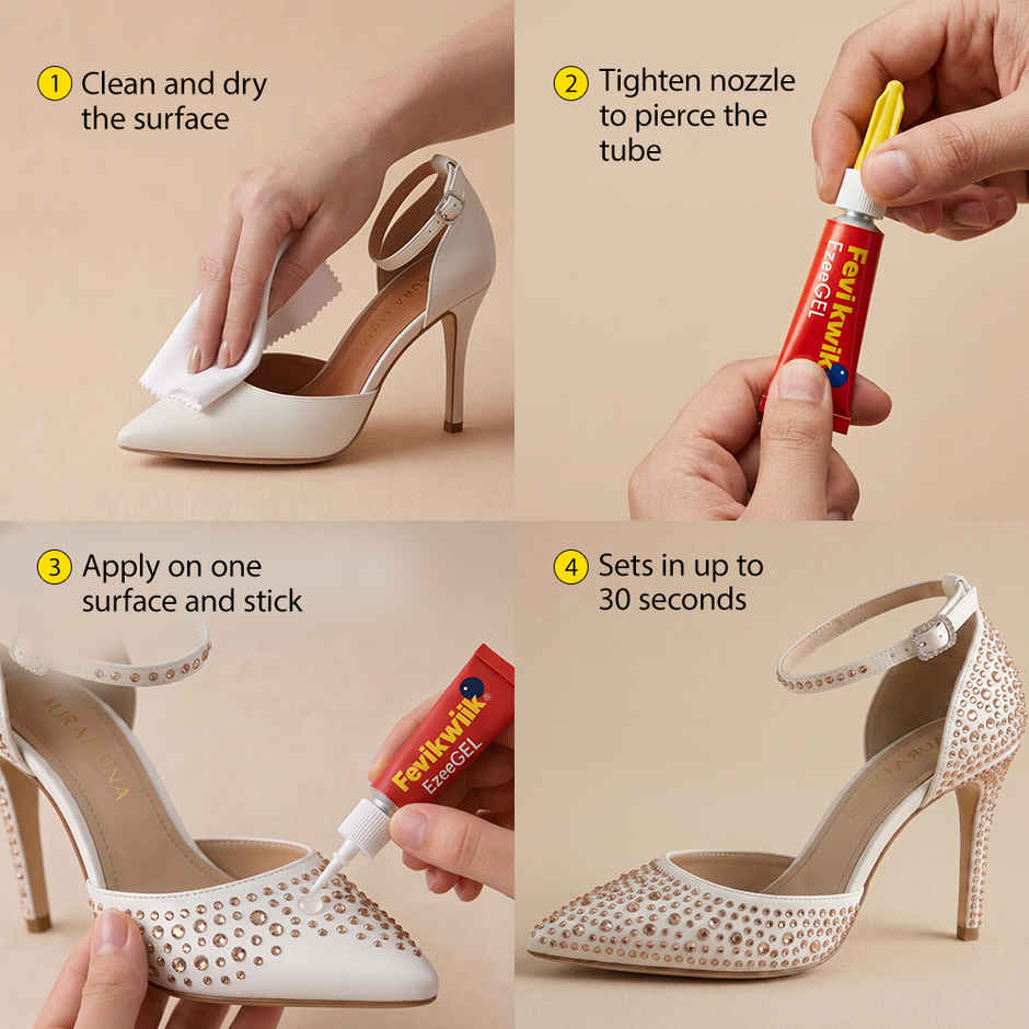 Fevikwik Gel | Instant glue for repair | No spillage | Clear non drip formula | Extra repair time