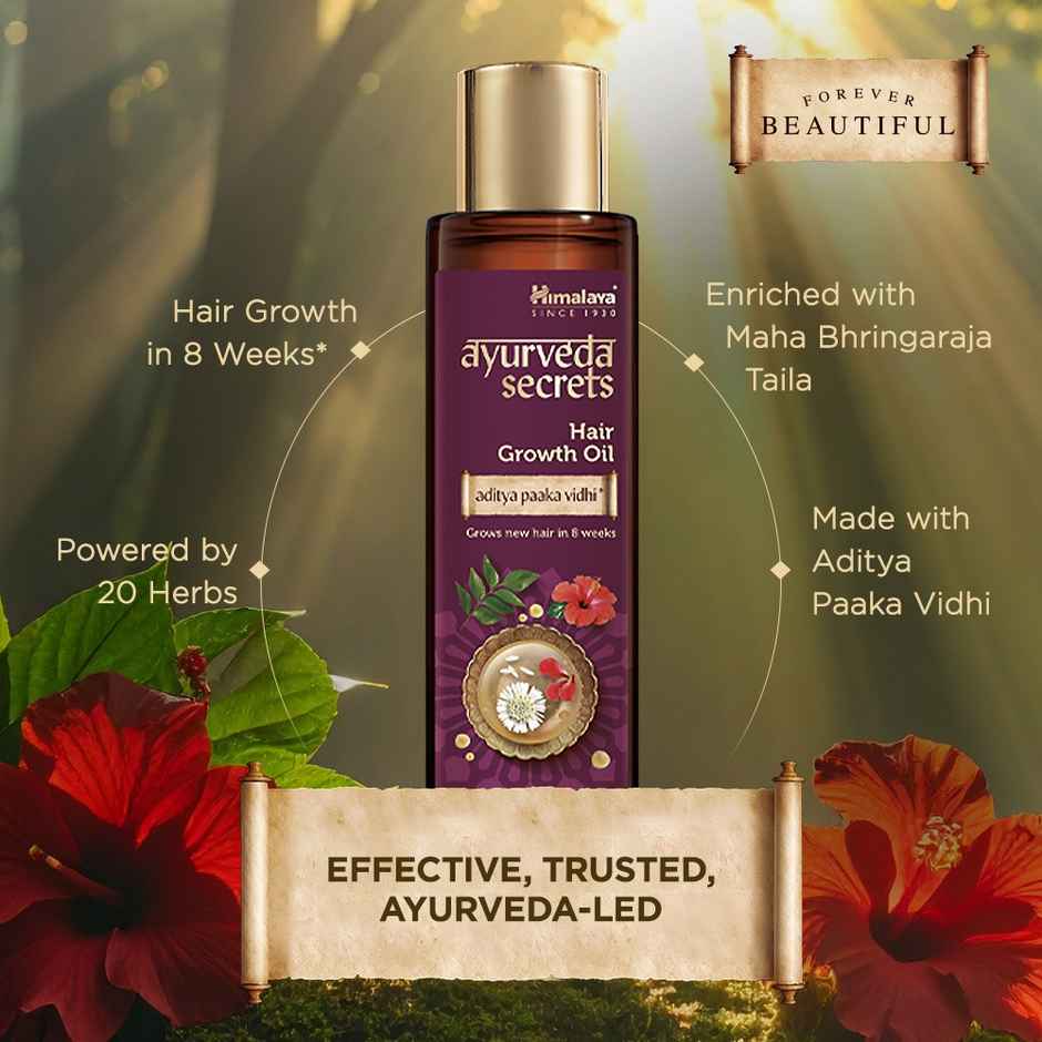 Himalaya Ayurveda Secrets Hair Growth Oil with Bhringraj, Hibiscus & Curry Leaf