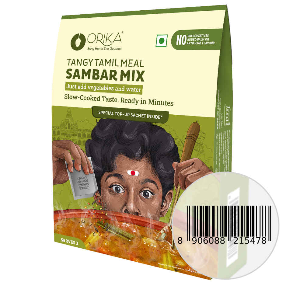Orika Tangy Tamil Meal Sambar Mix | With Special Taste Maker Sachet