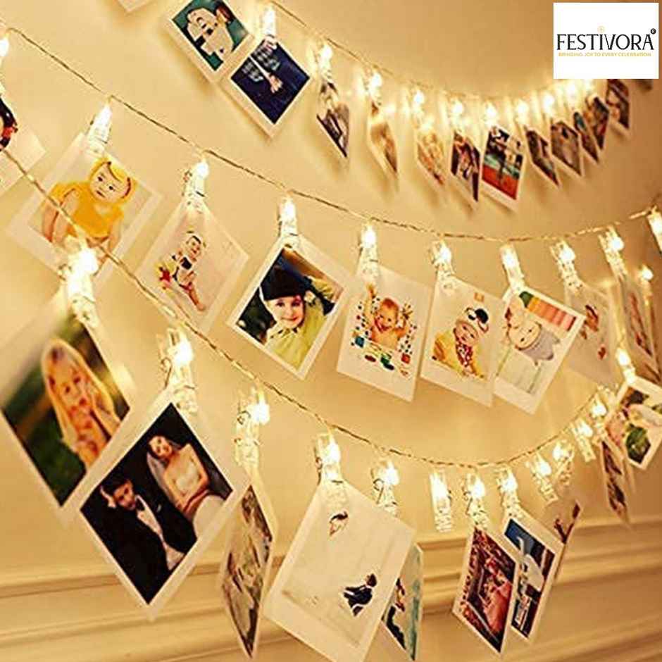 Festivora Photo Clip LED String Lights - for Photo Display | Birthday, Festival, Bedroom Decoration