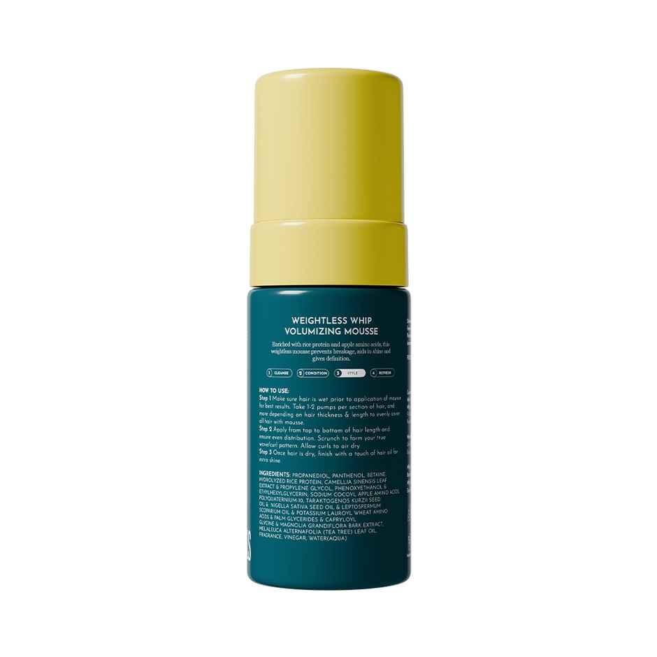 Fix My Curls Weightless Whip Volumizing Mousse Enriched With Rice Protein & Apple Cider Vinegar
