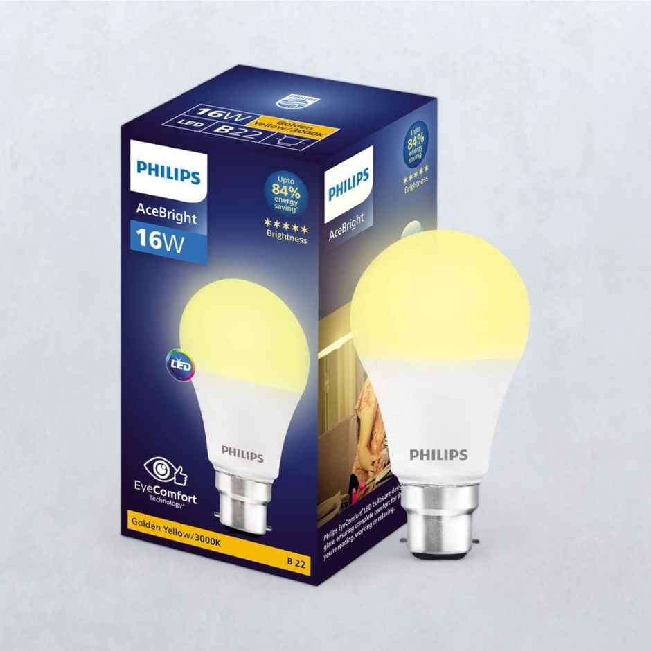 Philips 16 W LED Bulb Warm White | 6500K | Energy Efficient | B22 Base Holder