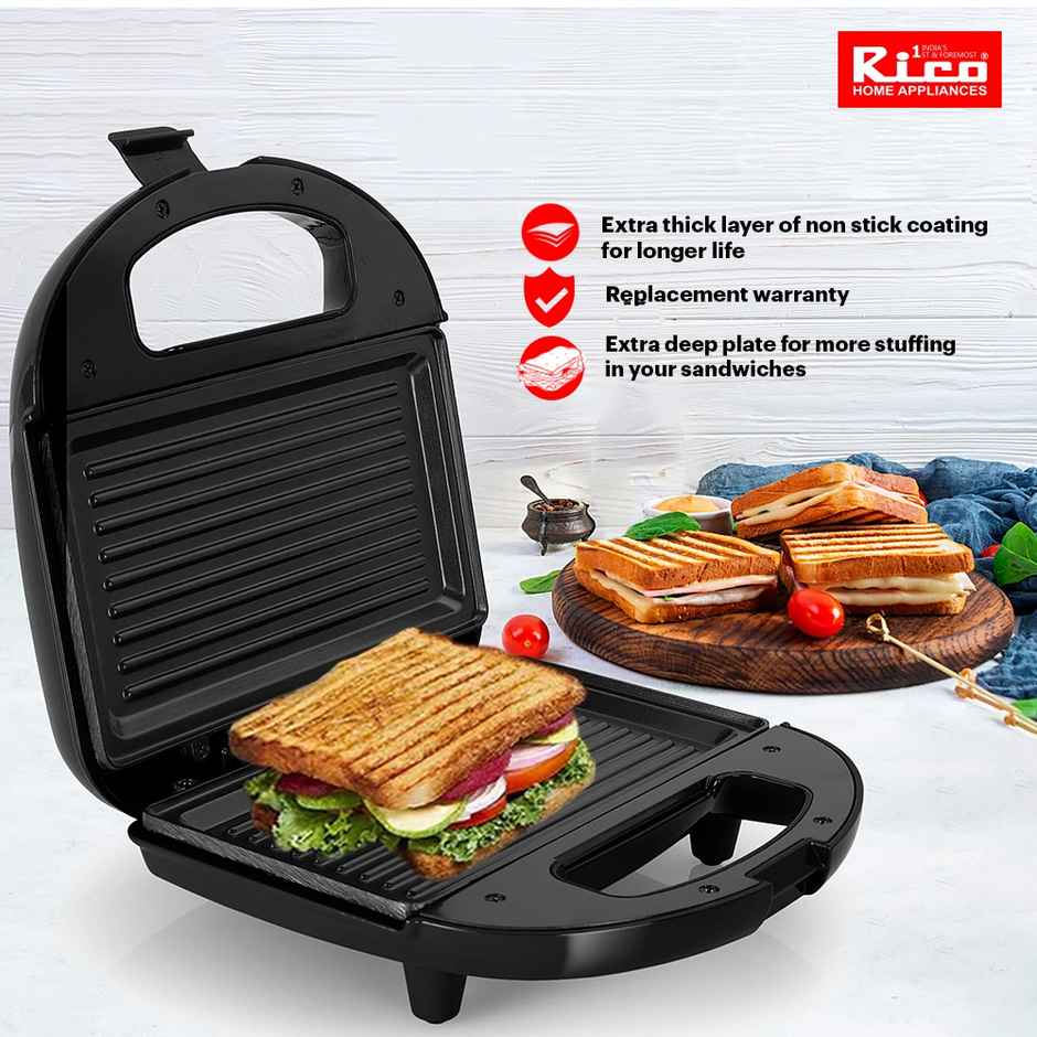 Rico Newly Launched Sandwich Maker 750 W| Open Sandwich Griller