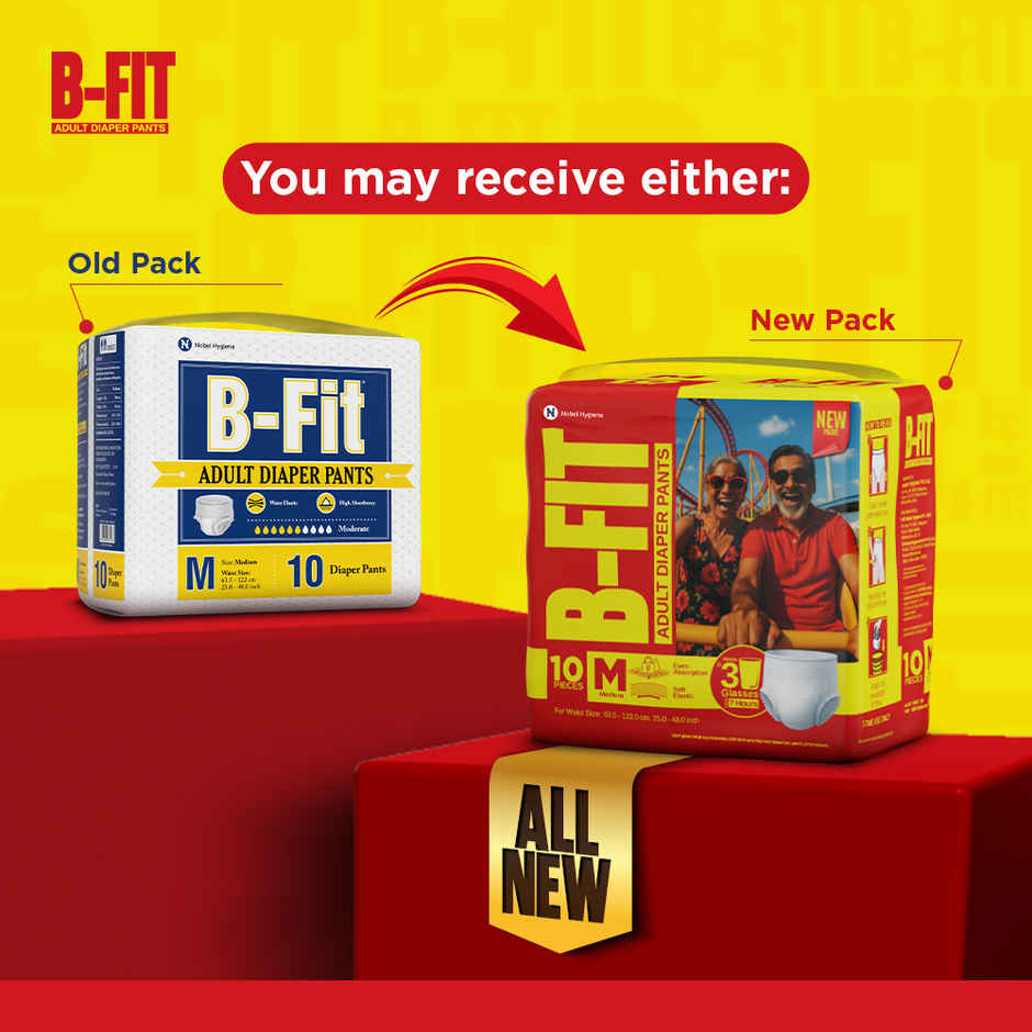 B-FIT Adult Pants Diapers (M, 25-48") Combo 