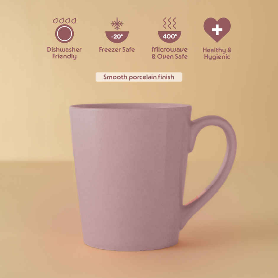 Borosil Porcelia Haven Lilac Tea Coffee Porcelain Mug Set Microwave Dishwasher Safe