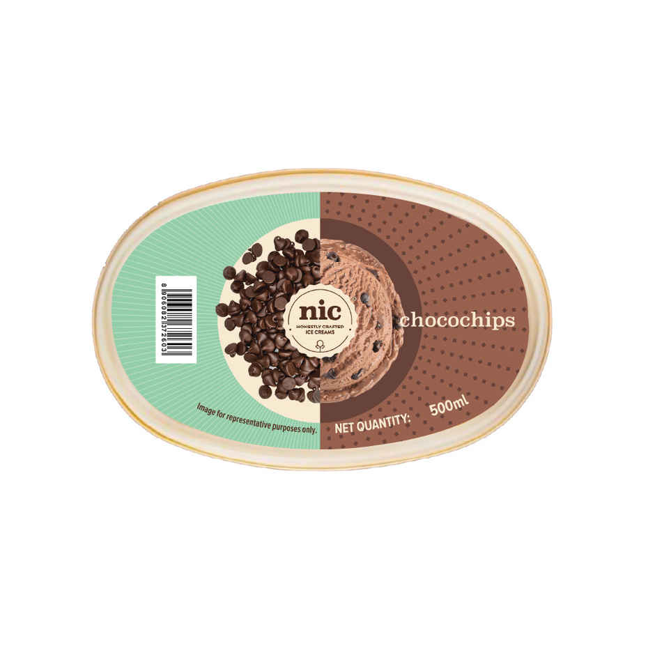 NIC Chocochips Ice Cream Tub | Preservative Free | No Artificial Flavors