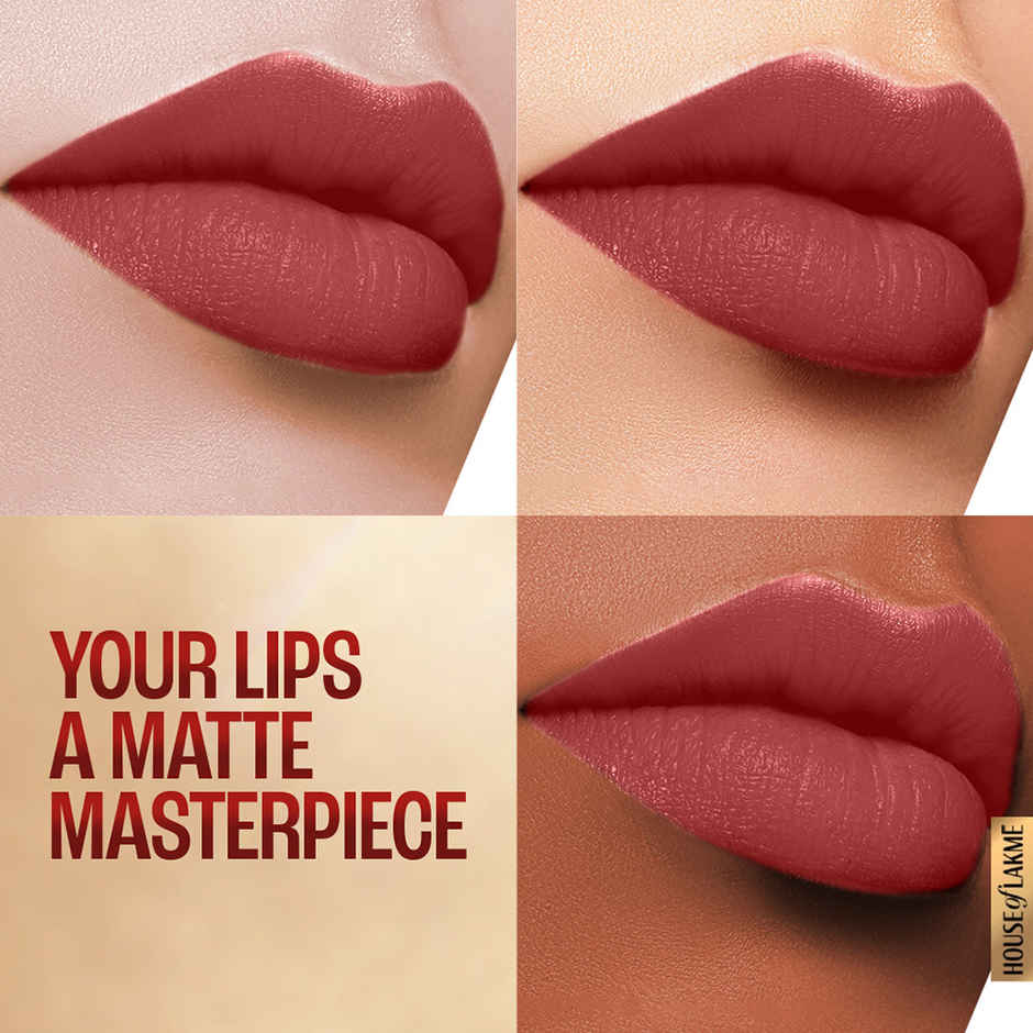 Lakme 9To5 Powerplay Priming Matte Lipstick - Roseatte Red