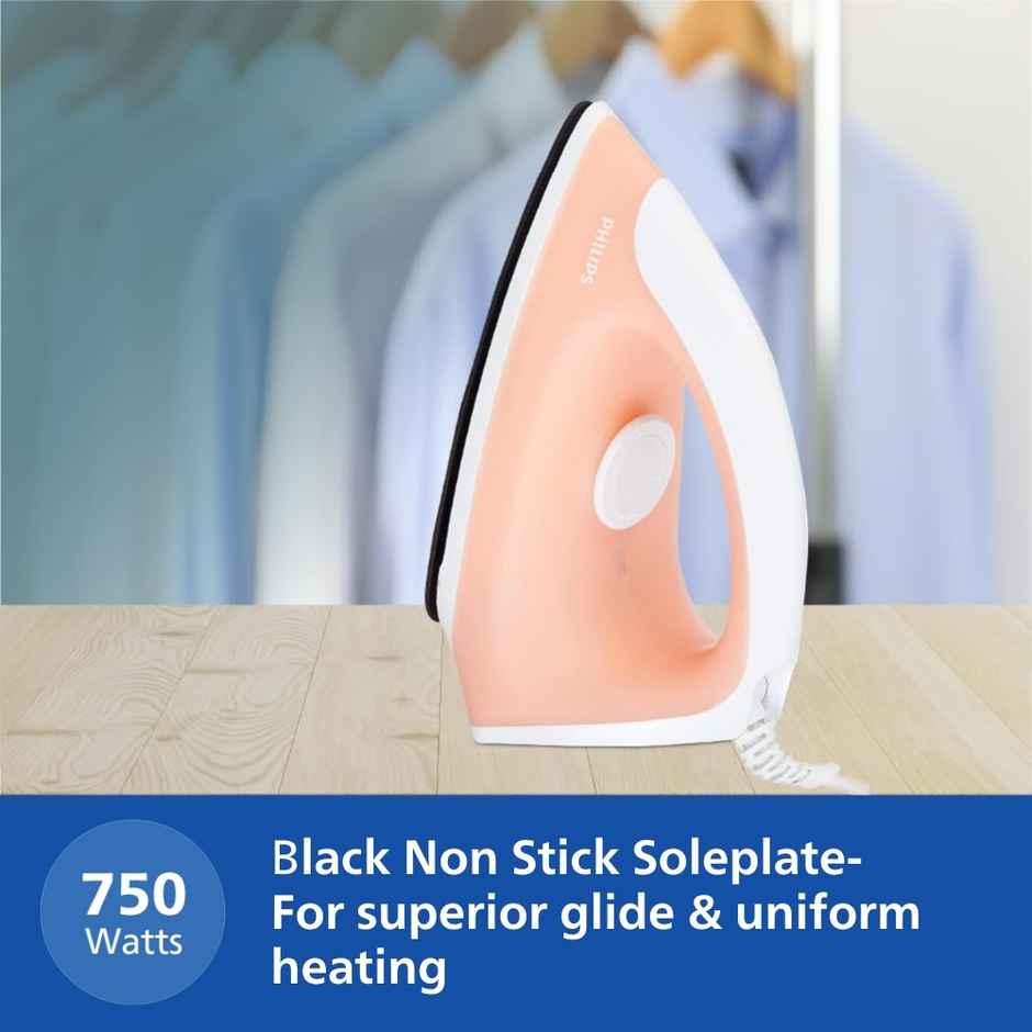 Philips Appliance Classic Gc097/50 Dry Iron - 750 W | 180 Degree Swivel Cord - Peach Colour