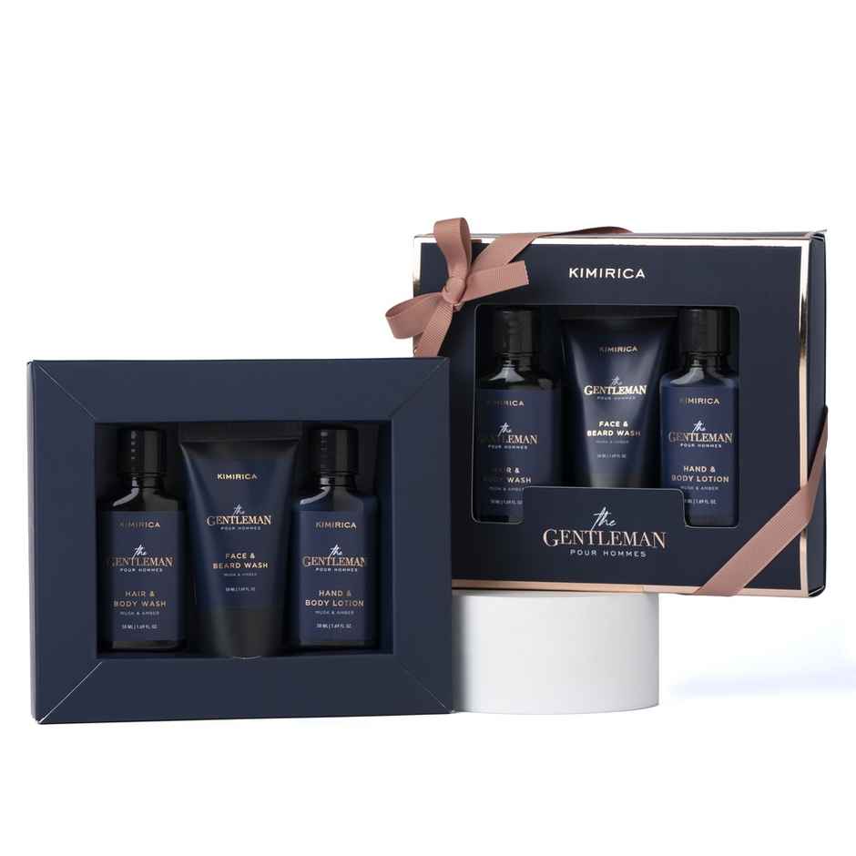 Kimirica Gentlemen Trio Gift Set | Grooming Set for Men | Shower Gel, Body lotion and Face wash