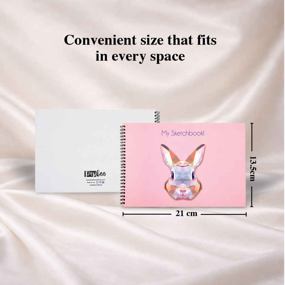 Papboo Rabbit A5 Sketch Book Drawing Book With Back Support- 140 Gsm- 60 Pages