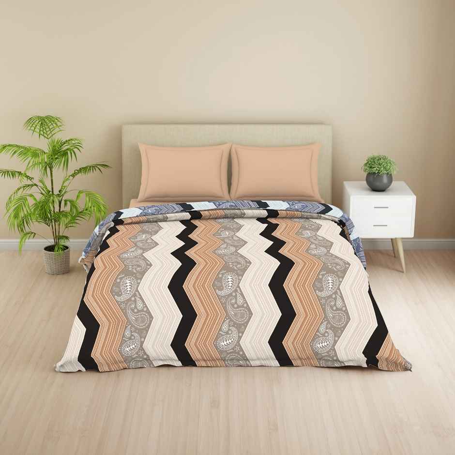 WELSPUN Microfiber Lume Quilt Double 110 GSM Polyster, Easy Care | Light Taupe - 200 x 220 cm