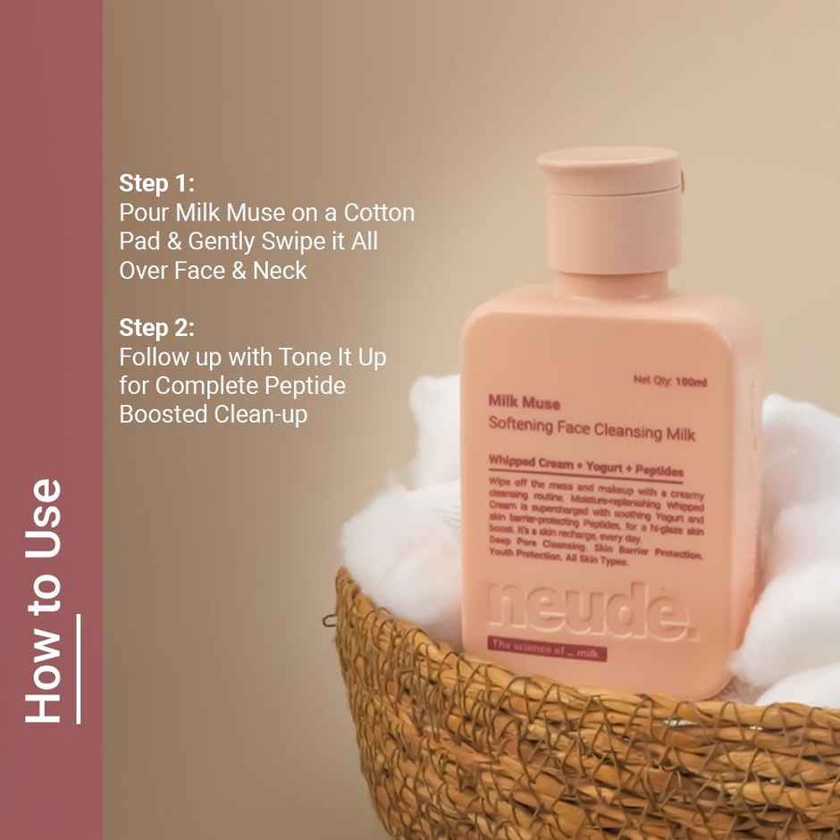 Neude Peptide Face Cleansing Milk With Whipped Cream & Yogurt For Deep Pore Cleansing 100 Ml