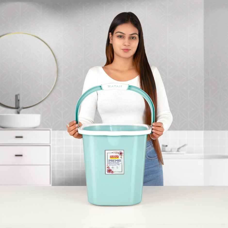 Ratan Plasticware Premia Bucket (18L X 1) - Mint|Light Weight And Easy To Carry