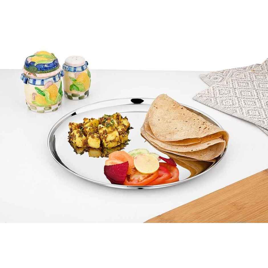 Steelera Stainless Steel Shallow Lunch / Dinner Plate | Food Safe | 28 cm