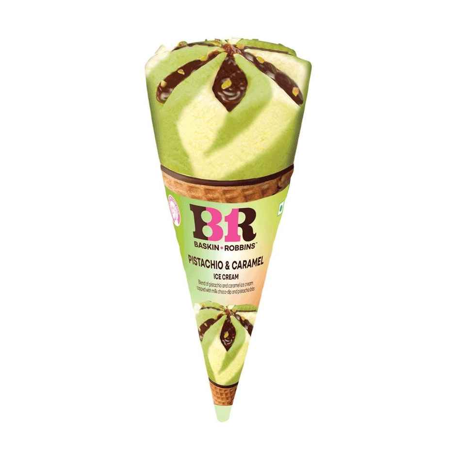 Baskin Robbins Pistachio & Caramel Ice Cream Cone