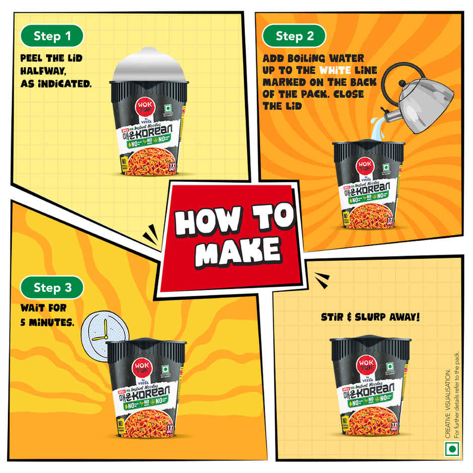 Wok Tok by Veeba Instant Cup Noodles Spicy Korean