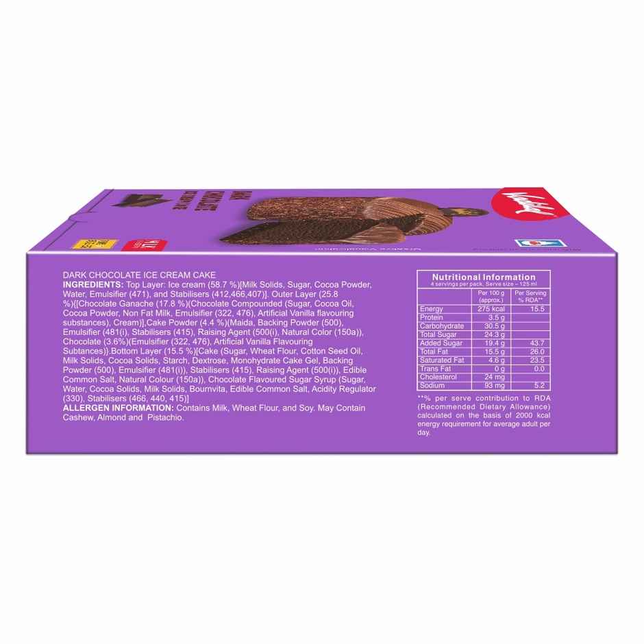 Vadilal Dark Chocolate Icecream Cake Combo