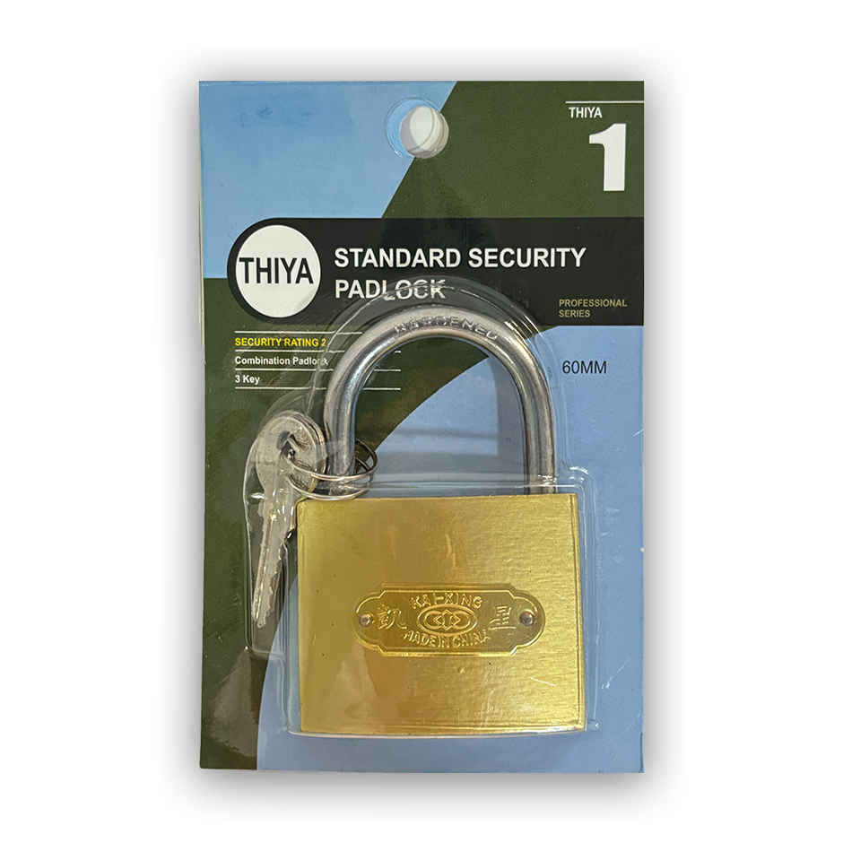 Chrome 60Mm Pad Lock Gold