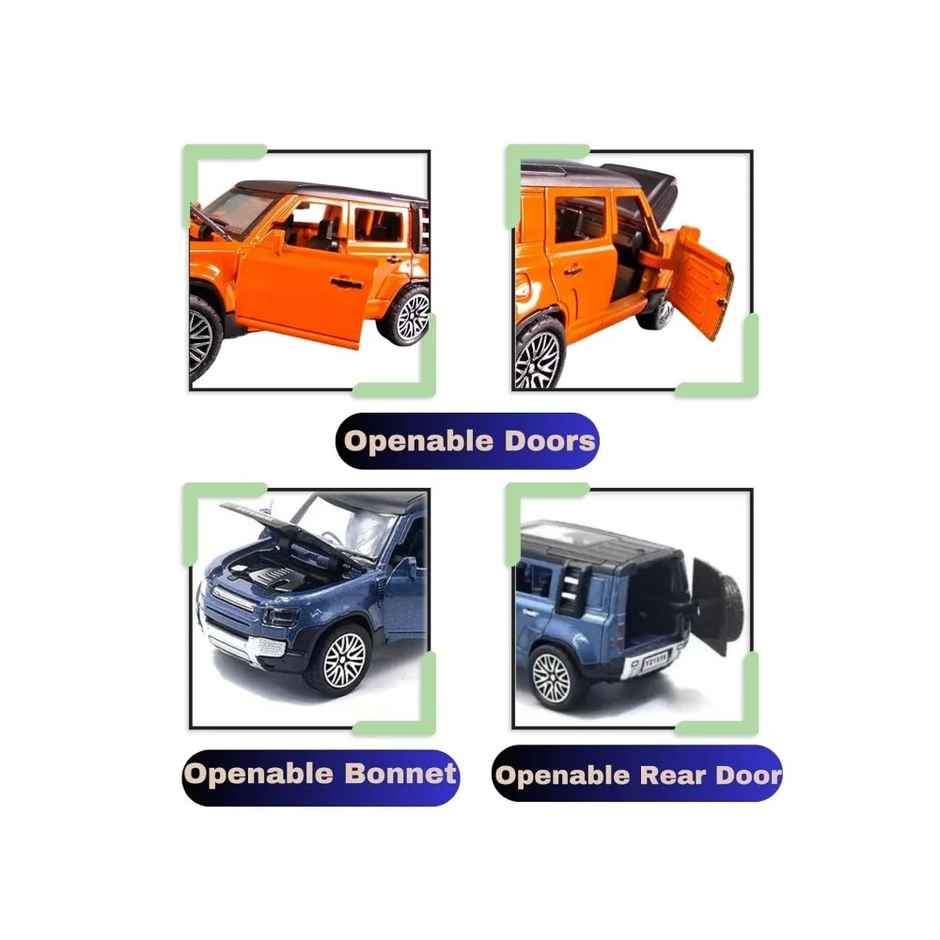 Chigy Wooh Defender Toy Car Metal Body Openable Doors Bonnet and Boot for Kids,Assorted