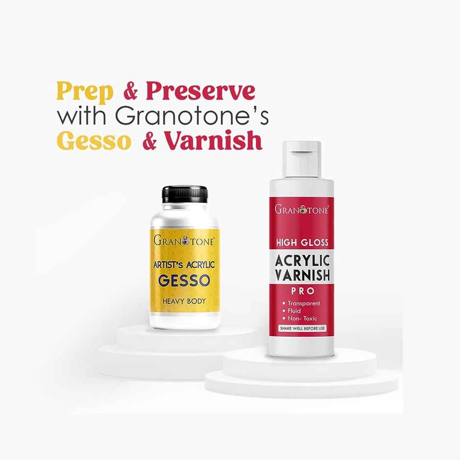 Granotone Acrylic Varnish with Artist's Acrylic Gesso (White, Transparent)