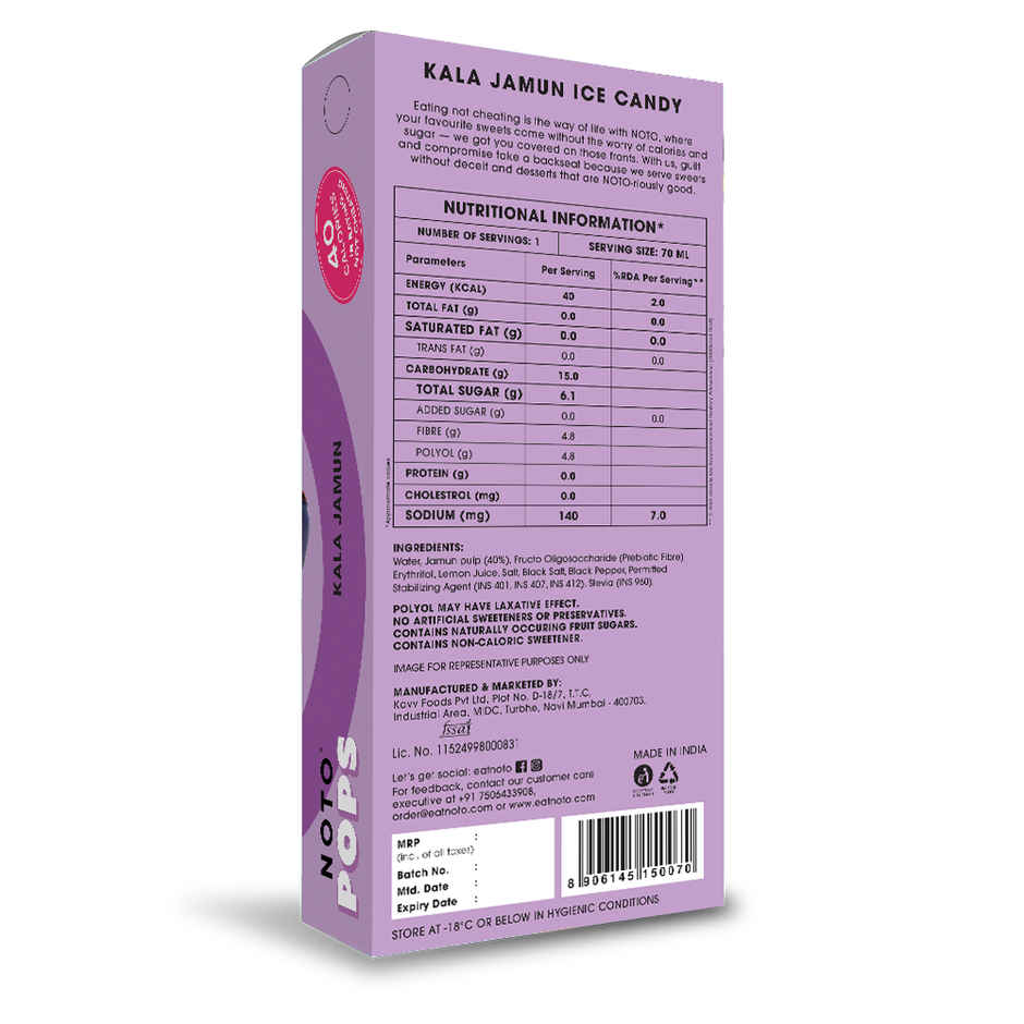 Noto Kala Jamun Sugar Free Popsicle
