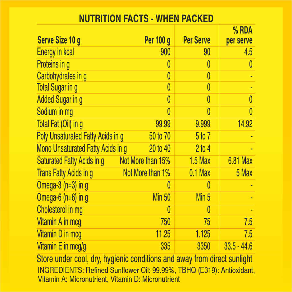 Freedom Refined Sunflower Oil